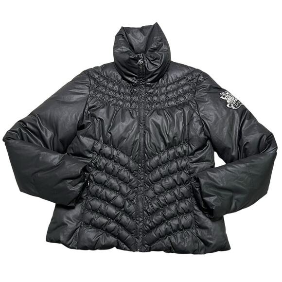 Vintage Y2K GUESS Down Filled Puffer Black Jacket - size L - Picture 1 of 9